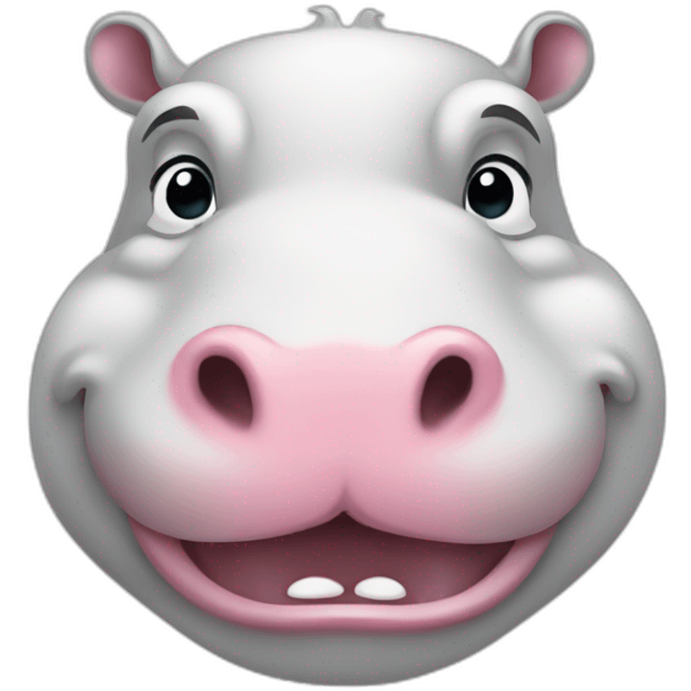 face white happy hippopotamus emoji