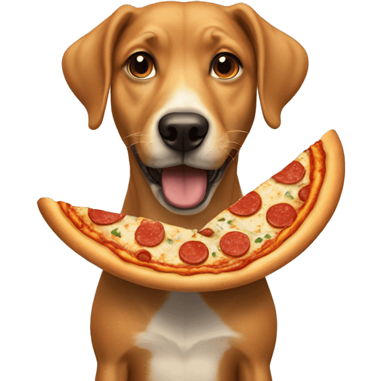 Dog eating pizza emoji