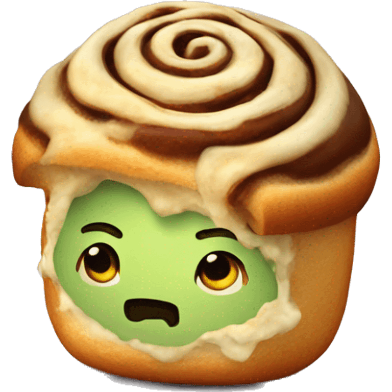 Cinnabon with pistachio  emoji