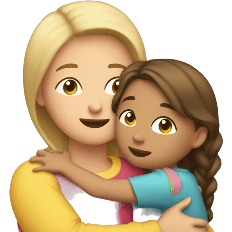 A girl hugging her mom  emoji