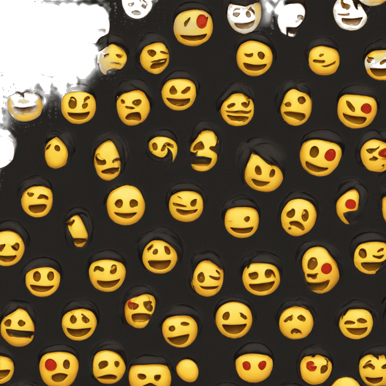 generate 1 emoji 😍 like a ninja style: colors black, red, yellow from top to bottom emoji