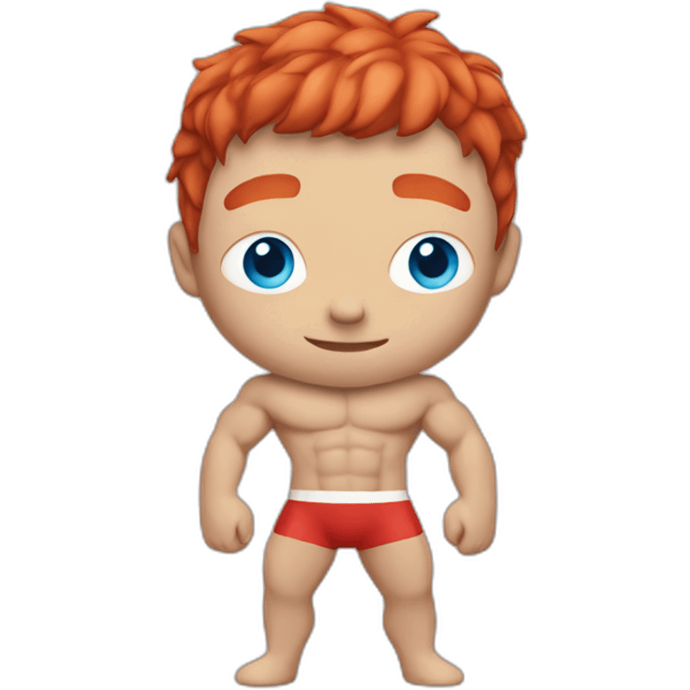 Swimmer Muscle man blue eyes neat red hair emoji