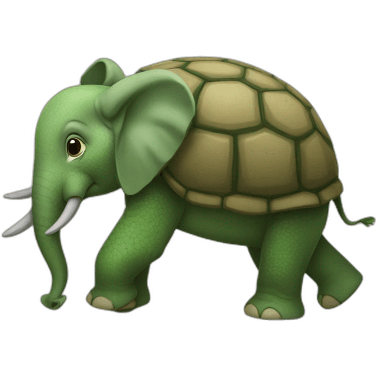 Un éléphant sur une tortue emoji