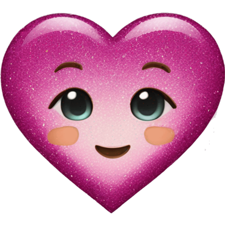 Cute heart with glitter emoji