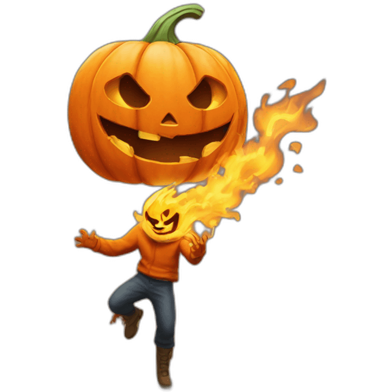 Flaming Jack O'lantern emoji