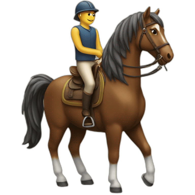 Chat sur un cheval emoji