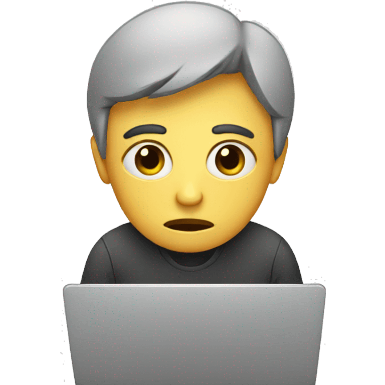 sad person with laptop emoji