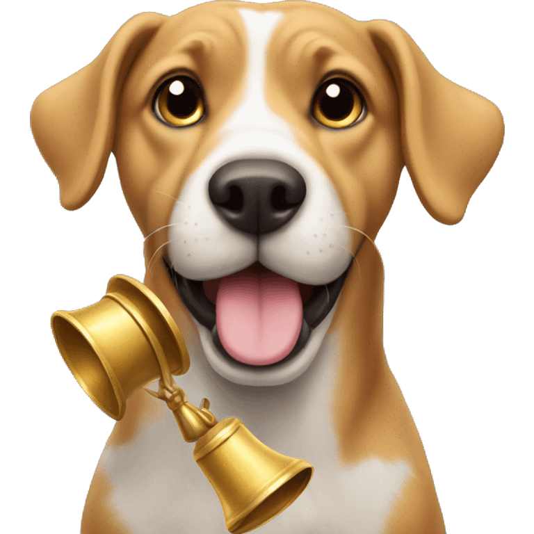 Dog playing bells emoji