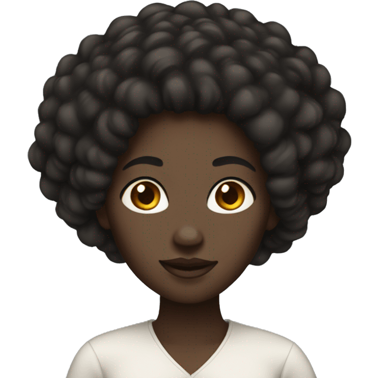 woman with black skin and natural hair african emoji