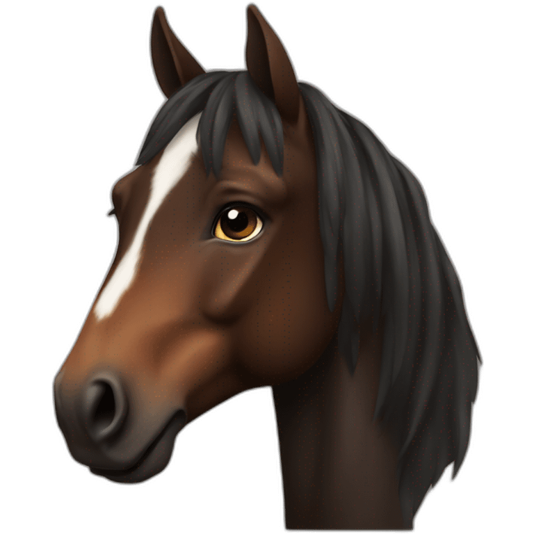 Portrait cheval noir et marron emoji