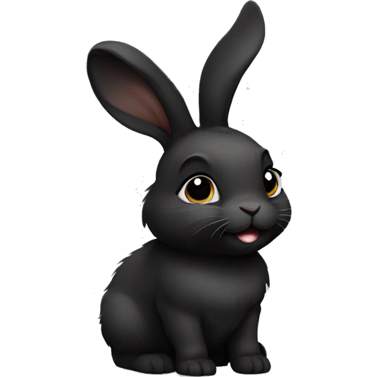 Black polish dwarf bunny emoji