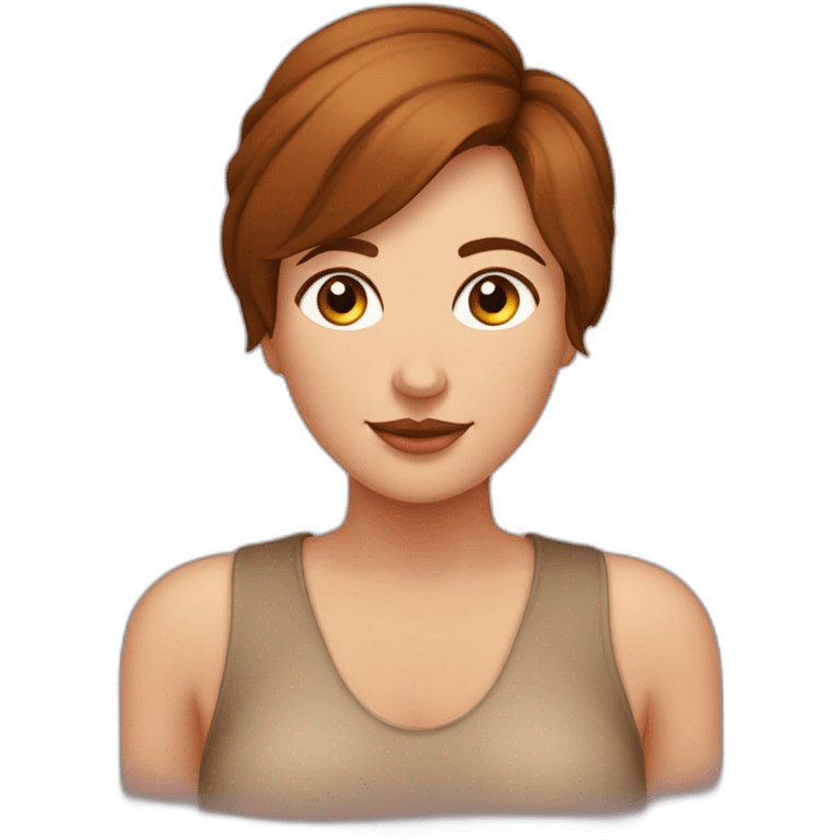 femme grosse avec de grosse poitrine et des cheveux-marron emoji