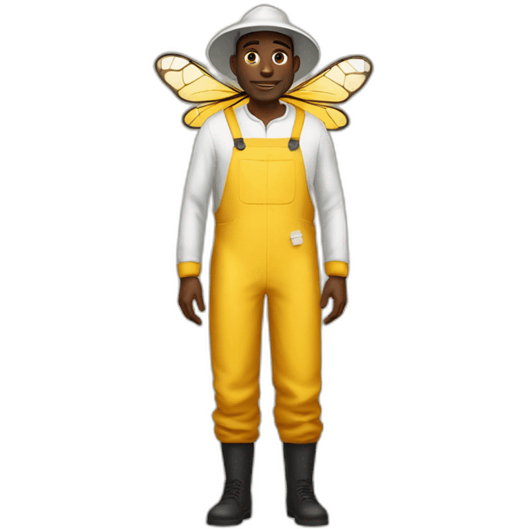 tall Black man as a beekeeper full body emoji