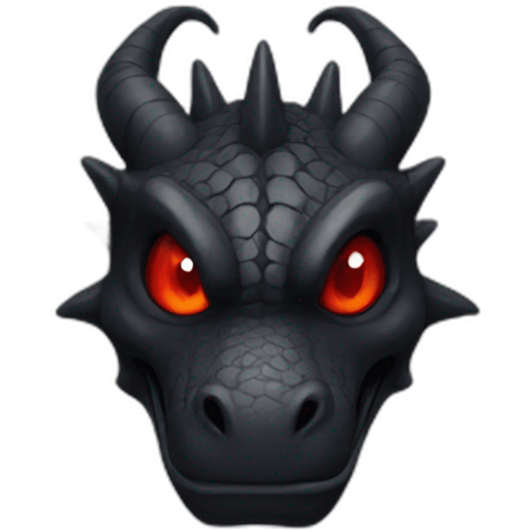 Black dragon with red eyes emoji