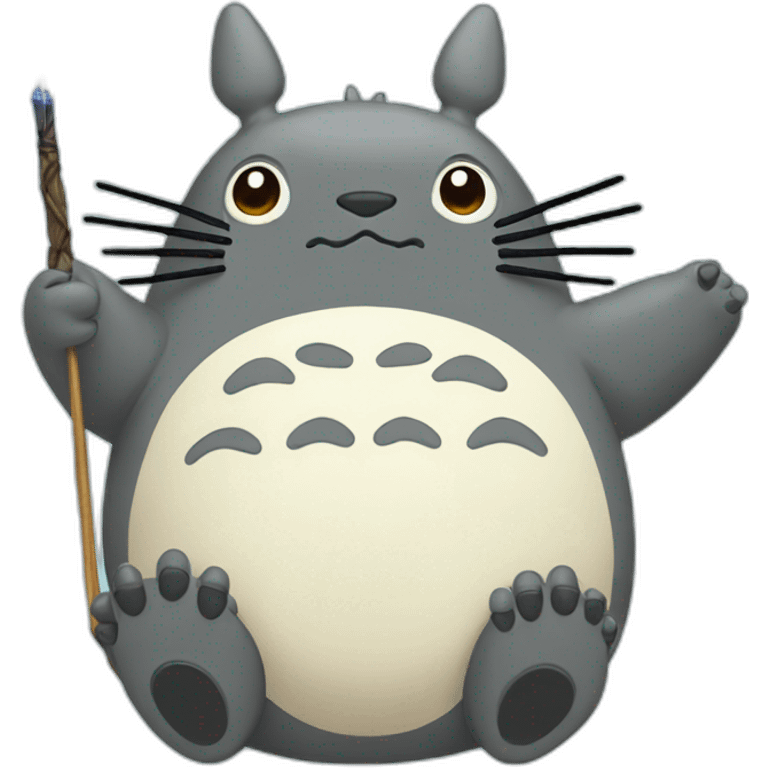 Totoro with a magic wand emoji