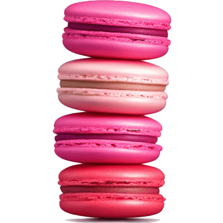 Stack of macarons hot pink, berry pink, light pink emoji