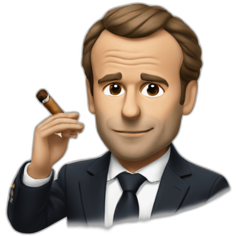 macron with a cigar emoji