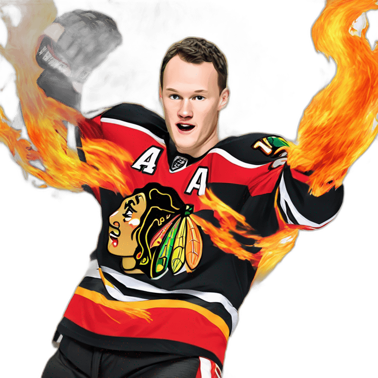 Jonathan Toews as a rainbow flame  emoji