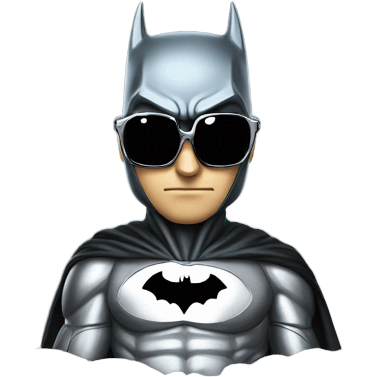 Batman made out of chrome wearing sunglasses  emoji