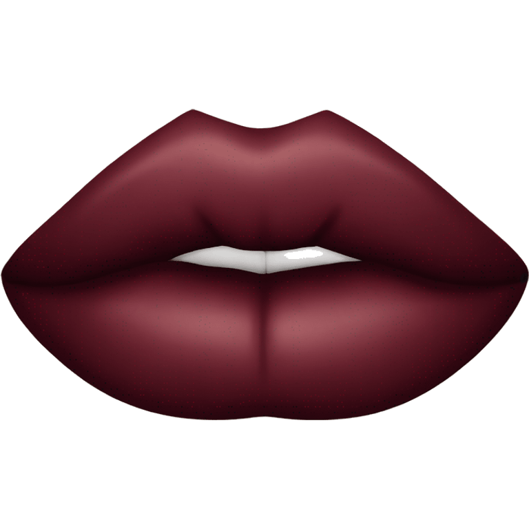 A burgundy-colored lipstick kiss mark. emoji