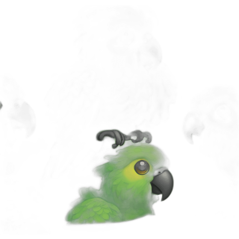 green wavy parrot with piercings emoji