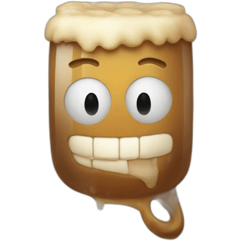 Chat avec une biere emoji