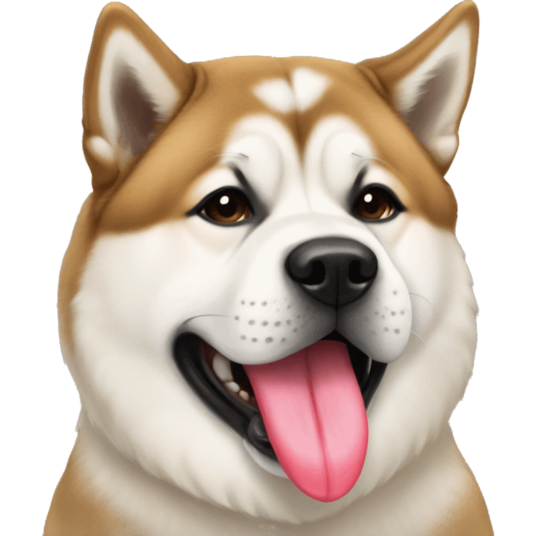 american akita with kiss emoji