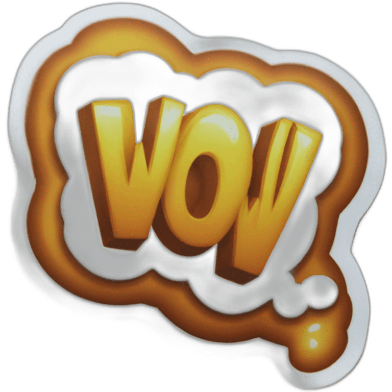 Word "WOW" on a Pealing Sticker emoji