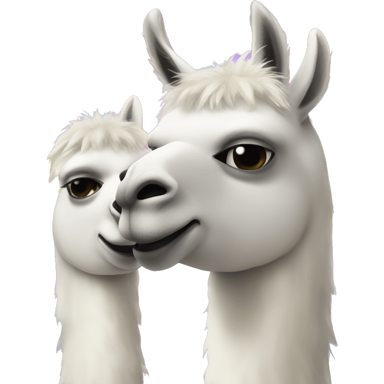 gay llamas holding hooves emoji