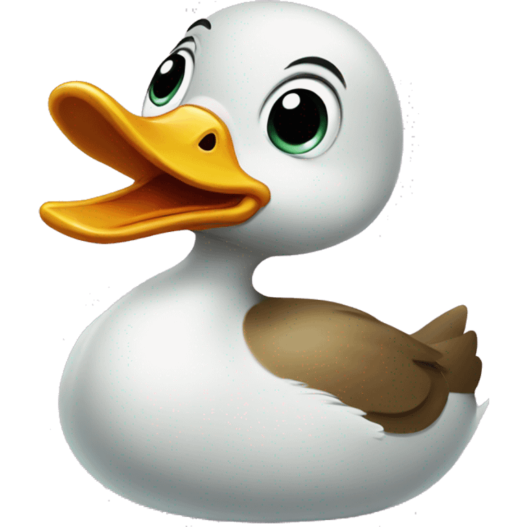 Duck from cartoon cry emoji