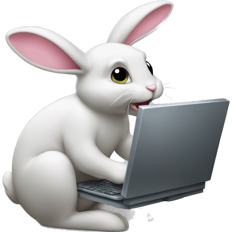 bunny hacking a computer emoji