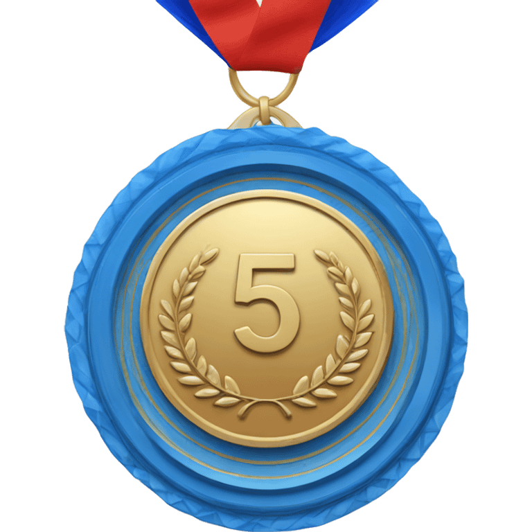 Medal 5th place medal in blue bands emoji