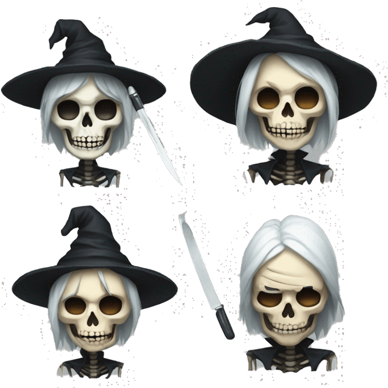 A skeleton witch a knife emoji