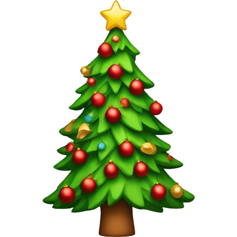 Christmas tree decorated red emoji