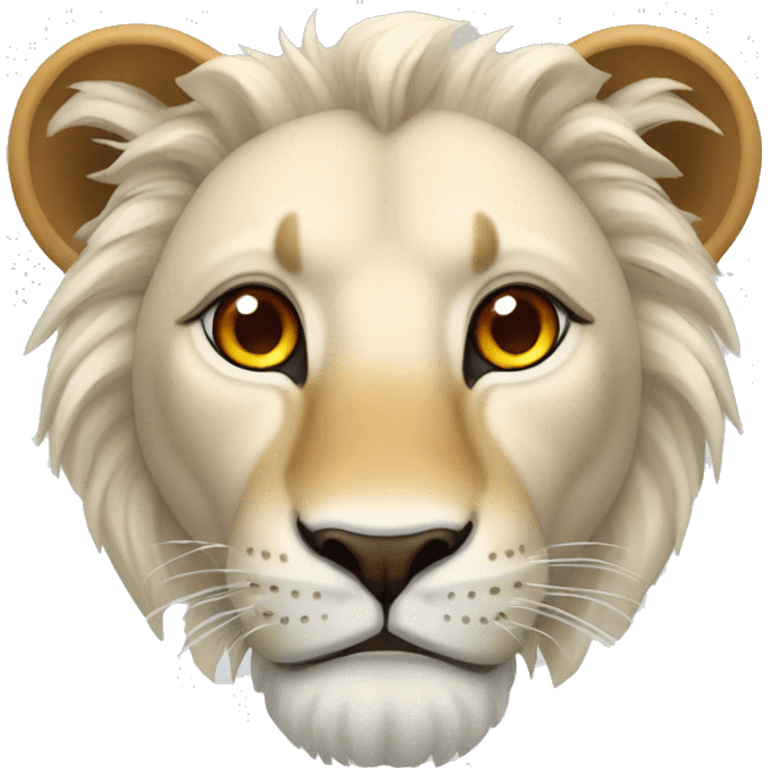 Lion blanc avec les yeux rouges emoji