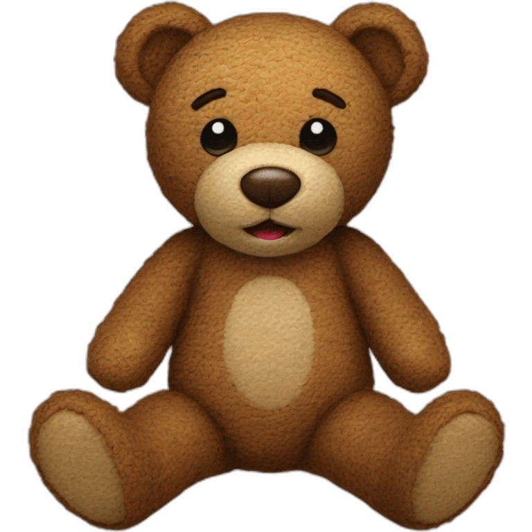 Battern stitched teddy bear emoji