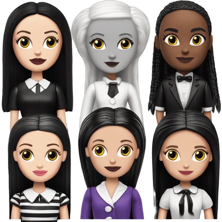 Wednesday Addams Barbie Beetlejuice emoji