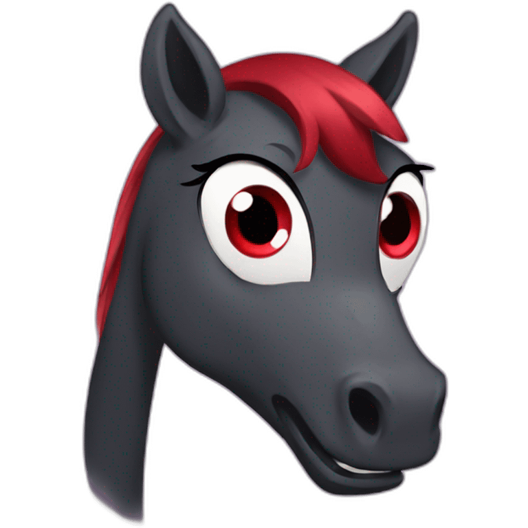 Angry Dark poney red eyes emoji