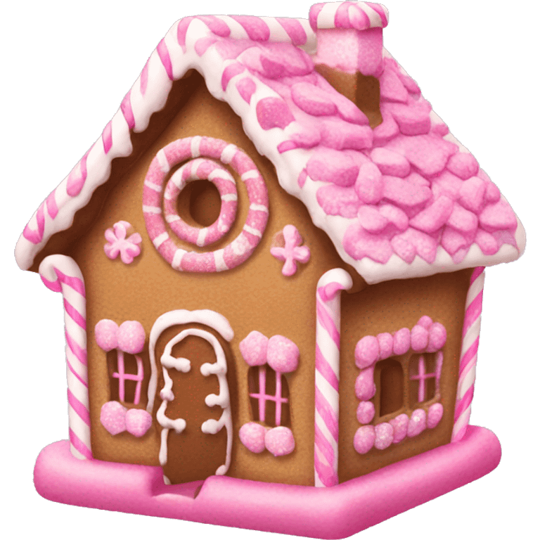 Pink gingerbread candy house emoji