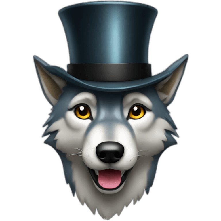 Wolf in top hat emoji