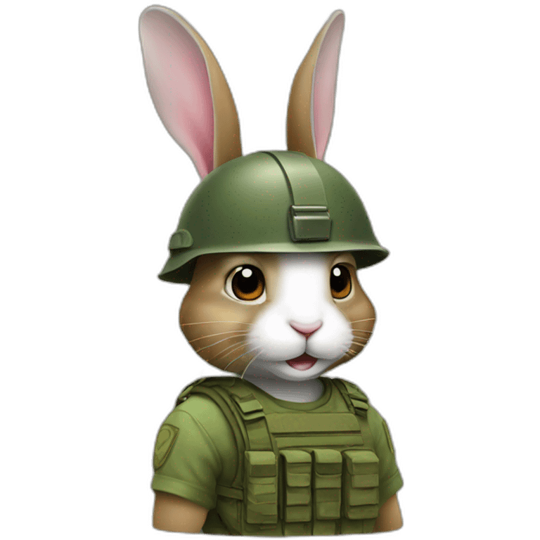 rabbit with army helmet emoji