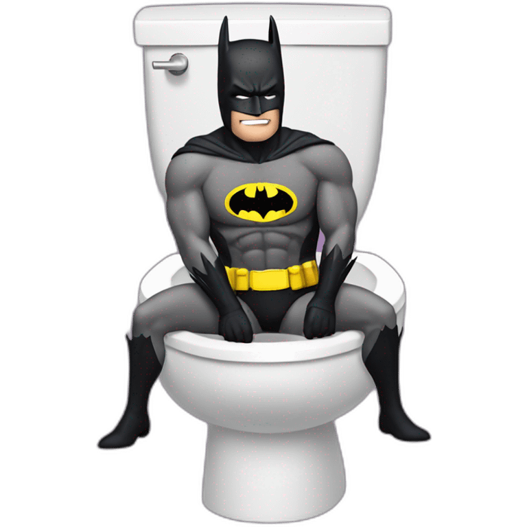 Batman pooping on the toilet emoji