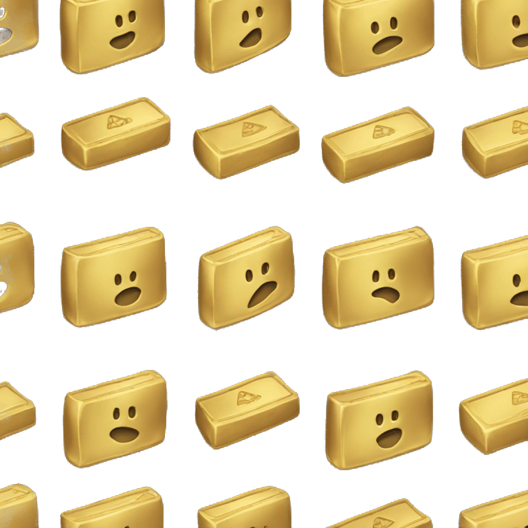 A gold bar with a smiley face emoji