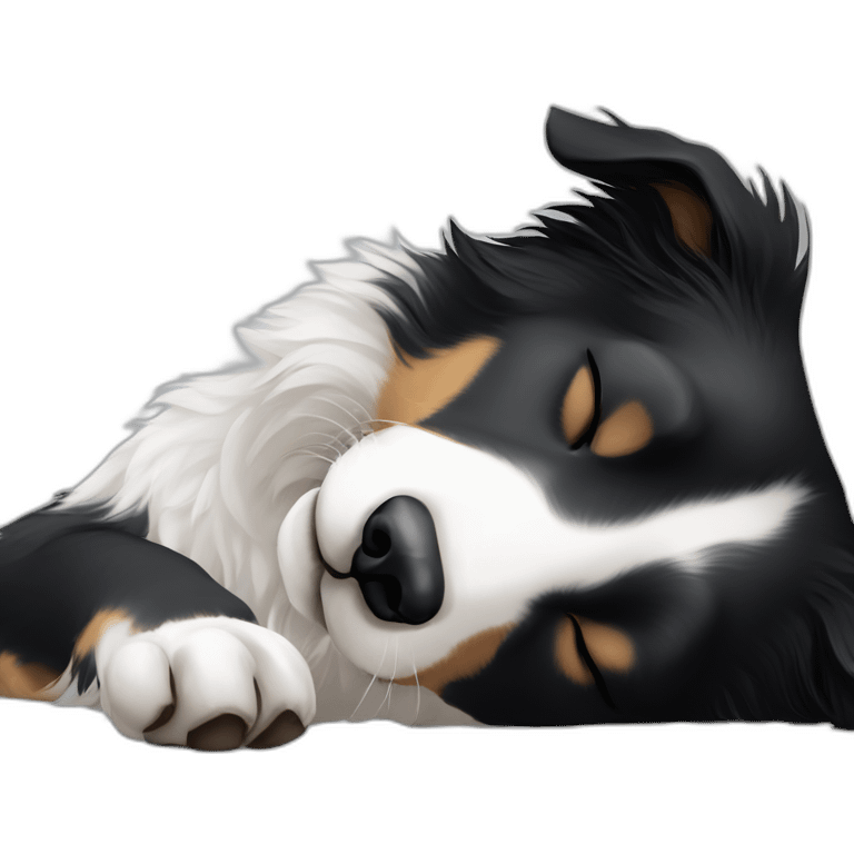 Sleeping-black-and-white-border-collie emoji