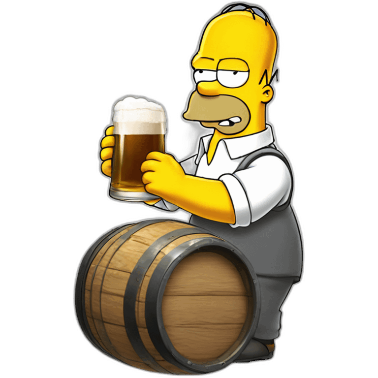 Homer Simpson qui boit une bière emoji