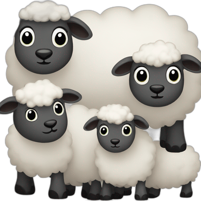 Five sheeps emoji