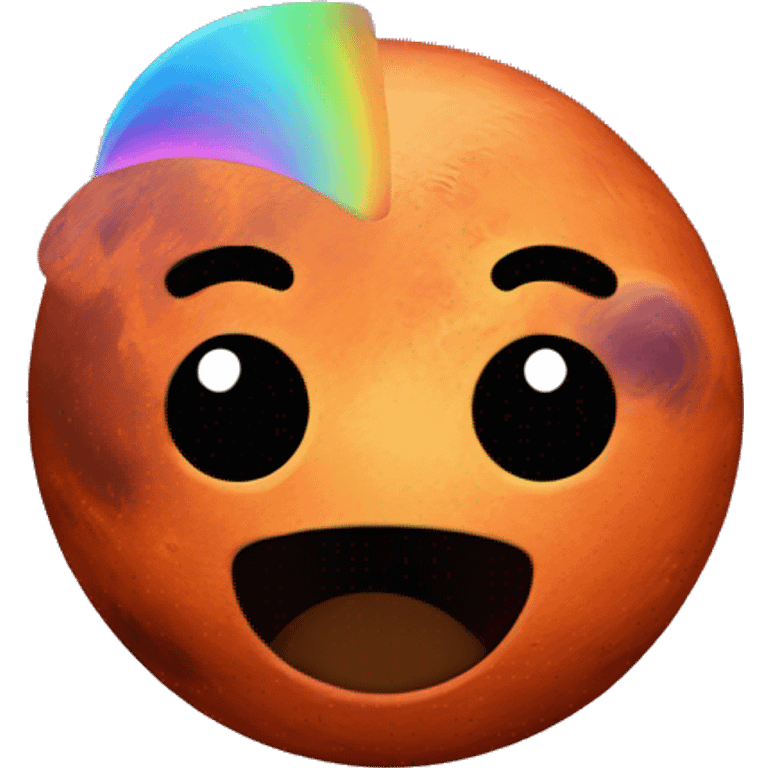 Mars with a rainbow emoji