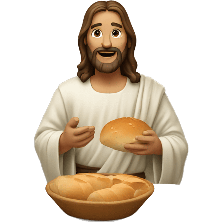 Jesus breaking bread emoji