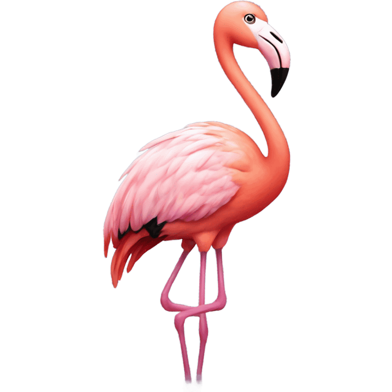 Flamingo wearing a beanie emoji