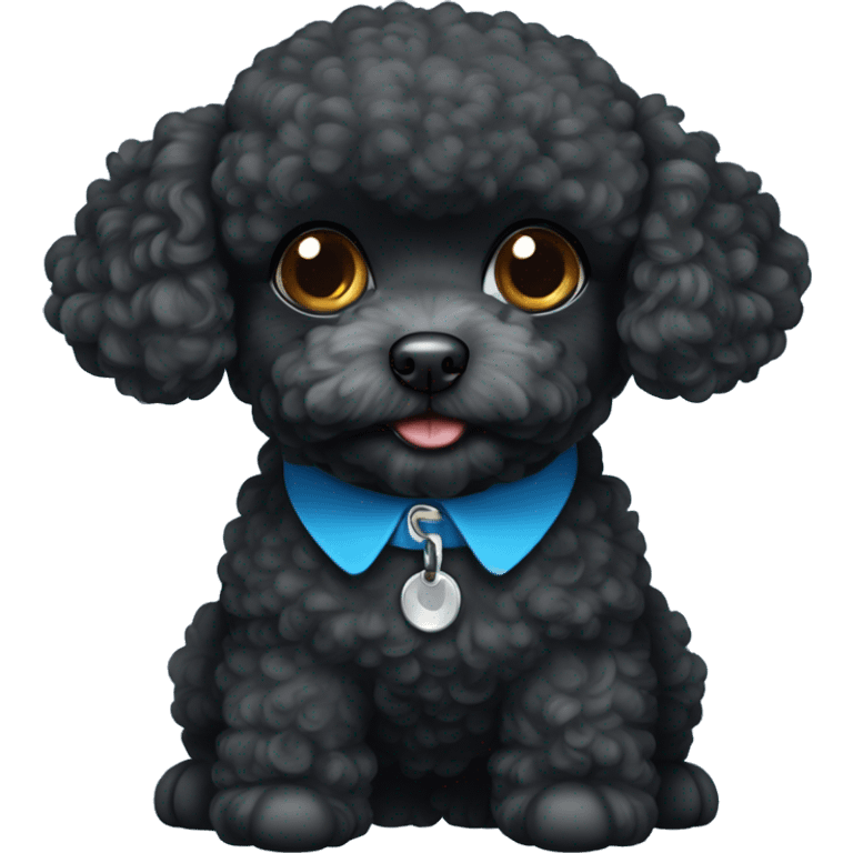 Black toy poodle with blue collar emoji